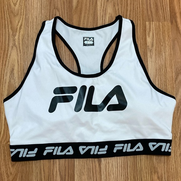 Fila White and Black Sports Bra - Picture 1 of 9